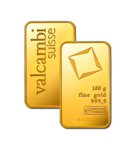 Valcambi Suisse Gold Bar 24KT - 100 gram