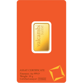 Valcambi Suisse Gold Bar 24KT - 10 gram