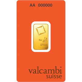 Valcambi Suisse Gold Bar 24KT - 5 gram